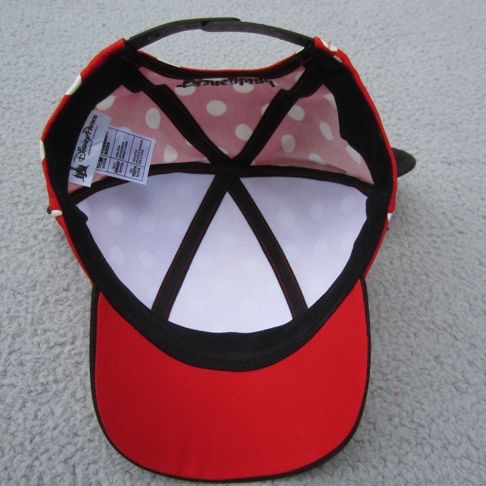 Disney Parks Minnie Mouse Ears Hat Youth Ball cap Bow Polka Dot Vacation - Picture 8 of 13